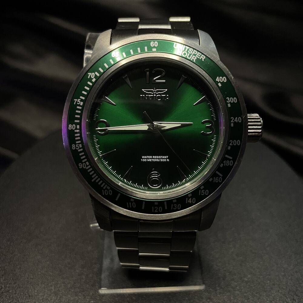 Invicta Specialty Men’s Stainless Steel Green Dial 45 mm Japanese Quartz 38527